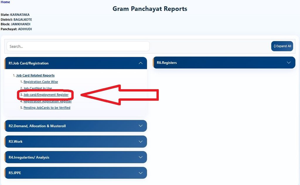 VB-G RAM G Karnataka Job Card Report