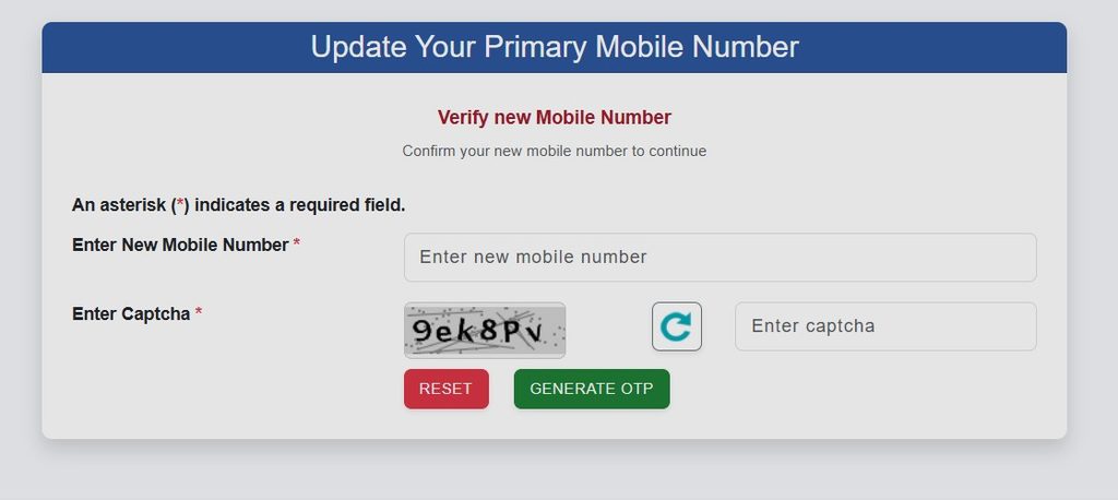 e-Shram Mobile Number Update